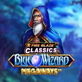 Play the Fire Blaze Blue Wizard Megaways slot by Rarestone Gaming on Casea Casino