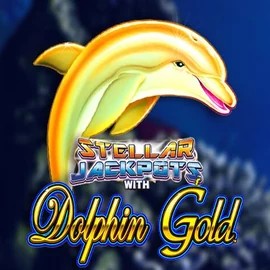 Dolphin Gold with Stellar Jackpots online game logo by Lightning Box Game on caseacasino.eu.com